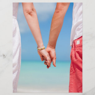 Flyer Casal jovem de mãos dadas