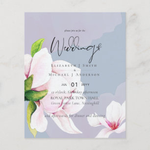 Flyer Casamento Azul com Magnolia Dusty, a Pia, a PREÇO