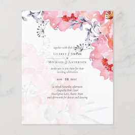 Flyer Casamento Azul Pano-Rosa-Rosa-Esbranquiçado