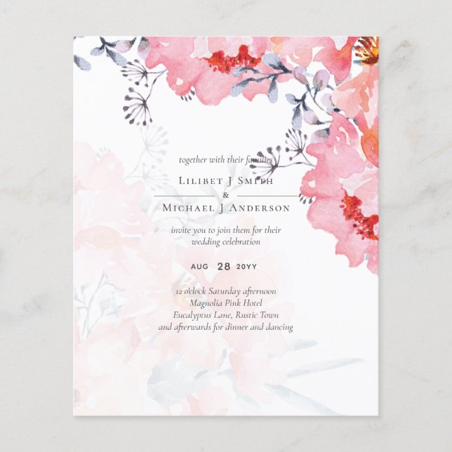 Flyer Casamento Azul Pano-Rosa-Rosa-Esbranquiçado (Frente)