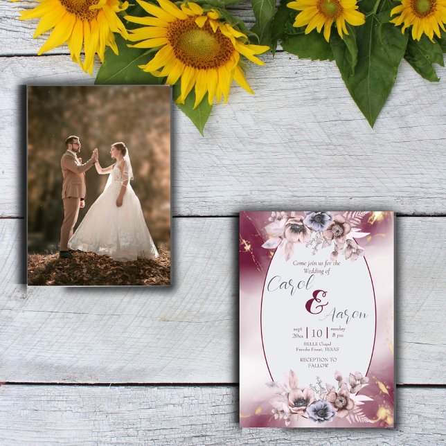 Flyer casamento botânico elegante do orçamento (Criador carregado)