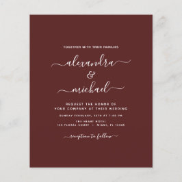 Flyer Casamento Burgundy Orçamento Tipografia Moderna