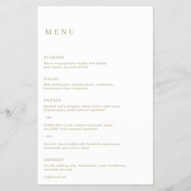 Flyer Casamento Clássico Elegante Dourado do Orçamento M (Frente)