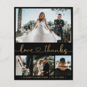 Flyer Casamento com a Colagem de Fotografias Preto e Dou