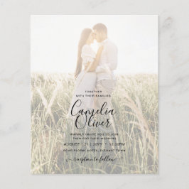 Flyer Casamento com Abstrato de Tinta Dourada de Álcool