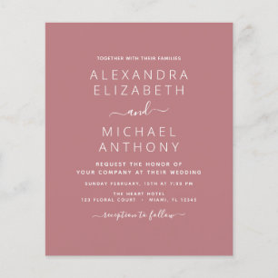 Flyer Casamento com Rosa de Duagem de Orçamento com Con