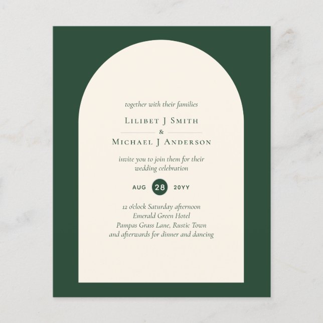 Flyer Casamento da Tipografia Verde Moderna (Frente)