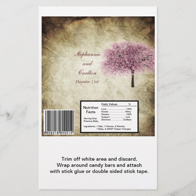 Flyer Casamento de Árvore Rosa Casando Grande Hershey (Frente)