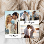 Flyer Casamento de Colagem de Fotos do Orçamento 4 Obrig<br><div class="desc">Orçamento, Casamento de Colagem de Fotos com Script Moderno Minimalista Elegante 4 Obrigado A Você personalizou o barato com baixo orçamento. modelo de na moda do obrigado de casamento, com quatro (4) fotos na frente e uma foto na parte traseira. Com o texto "Obrigado" em uma fonte de script tipográfico,...</div>