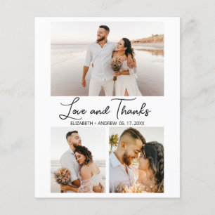 Flyer Casamento de Colagem de Obrigados e Amor Obrigado 