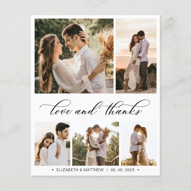 Flyer Casamento De Colagem De Orçamento Obrigado Script  (Frente)