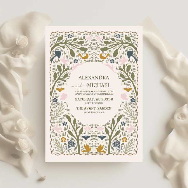 Flyer Casamento de Fern de Woodland Verde Russo do Orçam (Criador carregado)