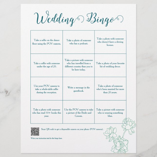 Flyer Casamento de Flores de Peônias Desenhadas em Mão V (Frente)