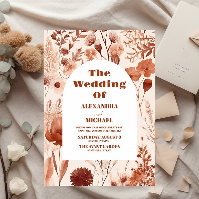Flyer Casamento de Flores Selvagens da Aquarela Orçament (Criador carregado)