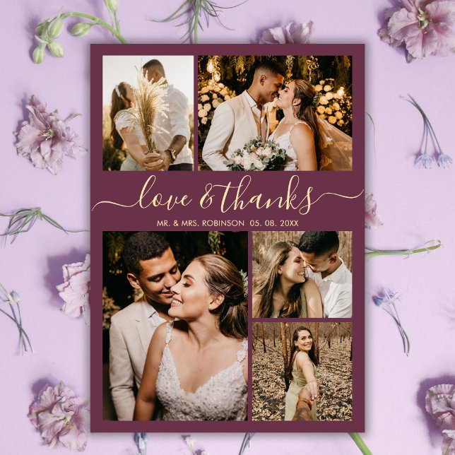 Flyer Casamento de Foto Elegante de Borgonha de Orçament (Criador carregado)