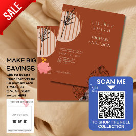 Flyer Casamento de Grass Abstrato Terracotta Pampas