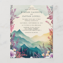 Flyer Casamento de Montanhas Florais de Primavera em Aqu