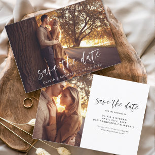 Flyer Casamento de Orçamento Salve a Data Foto Minimalis