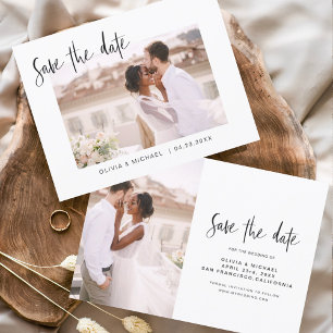 Flyer Casamento de Orçamento Salve a Data Foto Minimalis