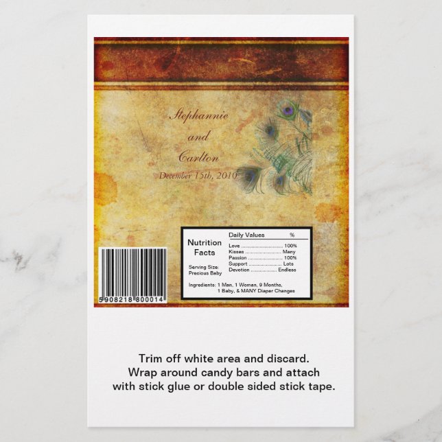 Flyer Casamento de Pavock com Bar Grande de Doces (Frente)