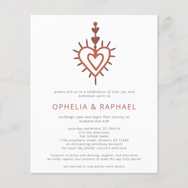 Flyer Casamento do Cardíaco do Sonho Terracotta QR (Frente)