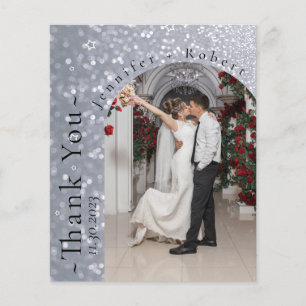 Flyer Casamento do Orçamento Glitter Sparkly Obrigado Ca