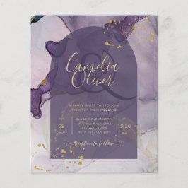 Flyer Casamento Dourado de Lavanda Roxo de Mente de Tint