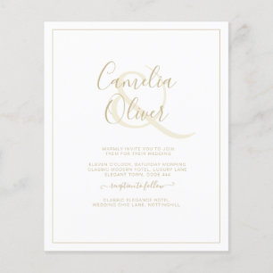 Flyer Casamento Dourado de Letra Branca All-in-1
