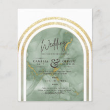 Casamento Dourado de mármore verde tudo-em-1 do or