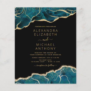 Flyer Casamento Dourado de Téal Turquoise