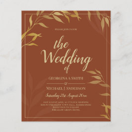 Flyer Casamento DOURADO de Terracotta Rustic All-in-1