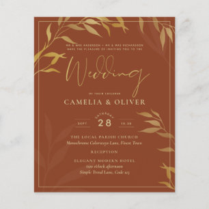 Flyer Casamento DOURADO de Terracotta Rustic All-in-1
