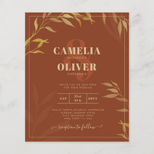 Flyer Casamento DOURADO de Terracotta Rustic All-in-1