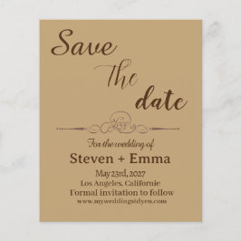 Flyer Casamento elegante de orçamento Salve os convites