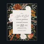 Flyer casamento elegante e rústico do orçamento salvar a<br><div class="desc">Casamento floral de aquarela russa salve o convite para data. Com belas ferrugem,  terracota,  cor-de-rosa pincelada,  preta e verde-sábio,  os detalhes da aquarela de eucalipto. Este convite de casamento moderno certamente define o estilo para o seu grande dia.</div>