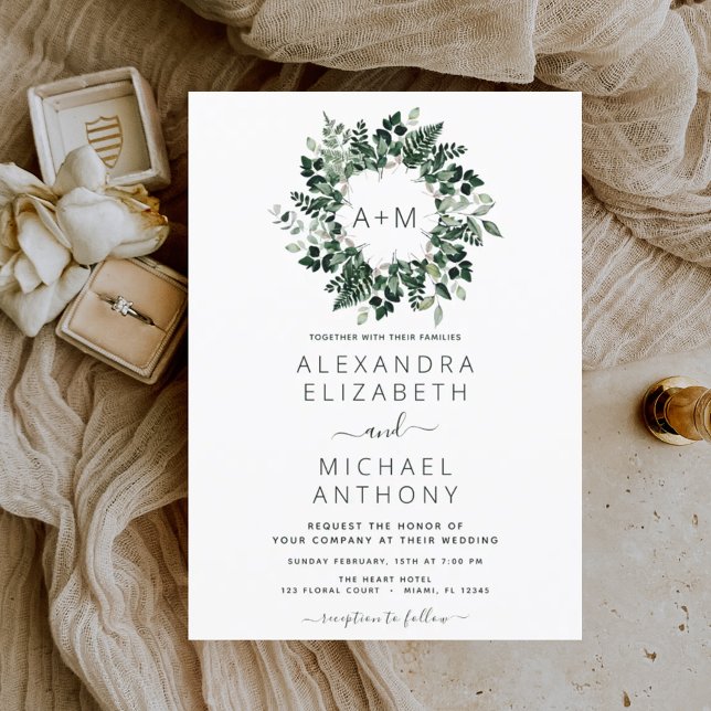 Flyer Casamento Emerald Green Greenery (Criador carregado)