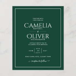 Flyer Casamento Emerald Green MONOCHROME