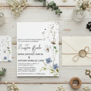 Flyer Casamento Espanhol Natal Flor Nossa Boda