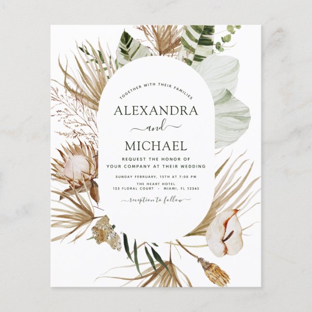 Flyer Casamento Eucalyptus Bohemian Grass Grass (Frente)