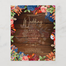 Casamento Floral Azul Borgonha Rústico