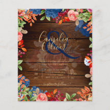Casamento Floral Azul Rústico Borgonha