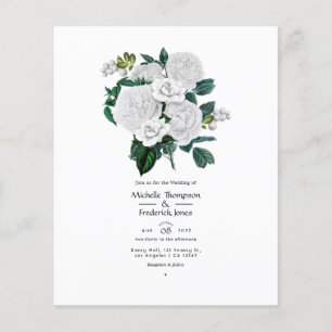 Flyer Casamento Floral Branco