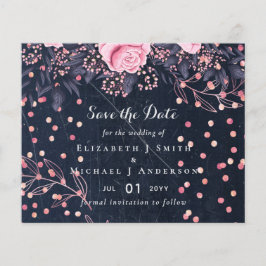 Flyer Casamento Floral Cor-de-Rosa Cor-de-rosa Leah G De