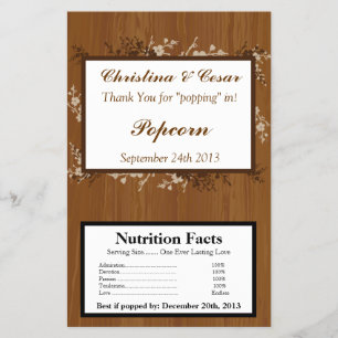 Flyer Casamento Floral de Madeira de Milho de Micro-Onda