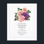 Flyer Casamento Floral Pêssego-Rosa e Lavanda Roxo<br><div class="desc">Convites de casamento florais de cor d'água vindos com pêssego de tendências, rosa e roxo lavanda projetados para serem rápida e facilmente personalizados de acordo com as especificações do seu evento. Ideal para qualquer tema ou casamento de jardim. Os envelopes não estão incluídos. Para convites mais espessos com envelopes incluídos...</div>
