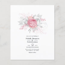 Casamento Floral Rosa e Prata com Folha de Ouro Fa