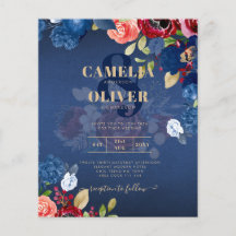 Casamento Floral Rustic Burgundy Blue