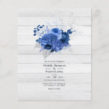 Casamento Floral Rustic Royal Blue e Silver