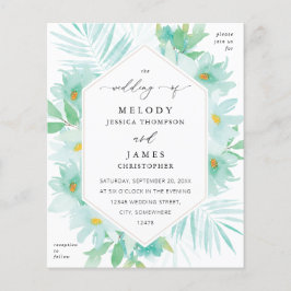 Flyer Casamento Floral Verde com Orçamento