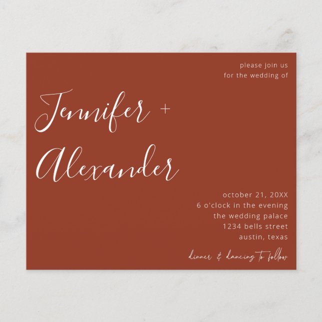 Flyer Casamento Fotográfico Terra Cotta Calliografia (Frente)